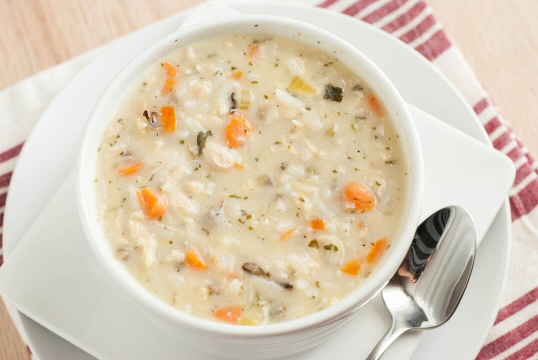 Soupe de riz et de lait pour la gastrite